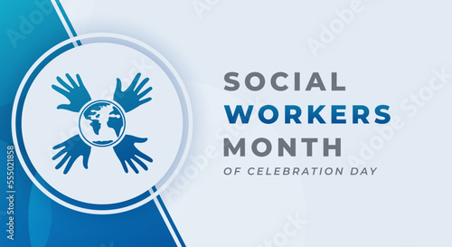 Happy Social Work Month Celebration Vector Design Illustration for Background, Poster, Banner, Advertising, Greeting Card