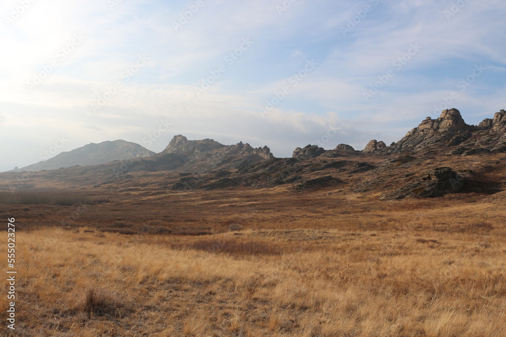 Fototapeta premium mountain, rock, landscape, sky, nature, desert, stone, mountains, travel, clouds, rocks, mount