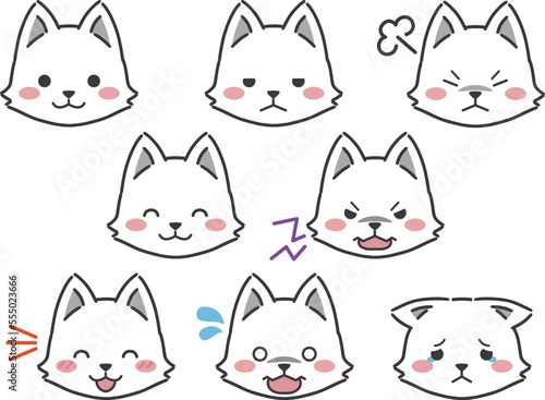 ホッキョクギツネの表情顔アイコン