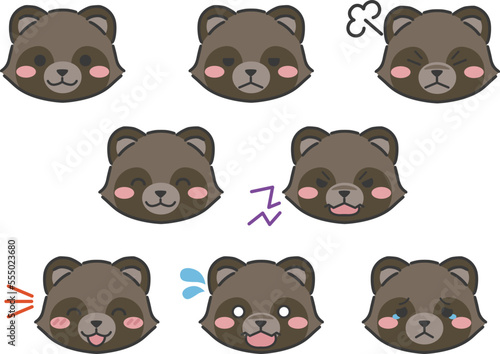 たぬきの表情顔アイコン