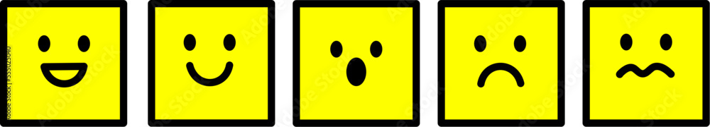 Fototapeta premium Mood Expression Emoji Face Mood Tracker
