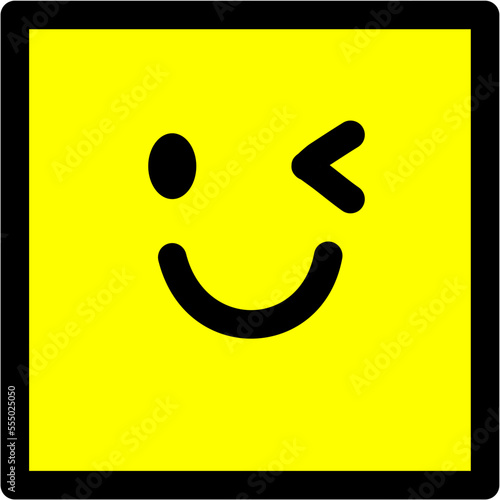 Smiley Wink Square Emoji Face