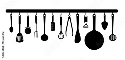 Hanging kitchen utensil vector illustration