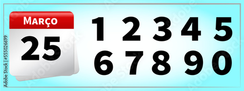 vector calendar number all numbers portuguese