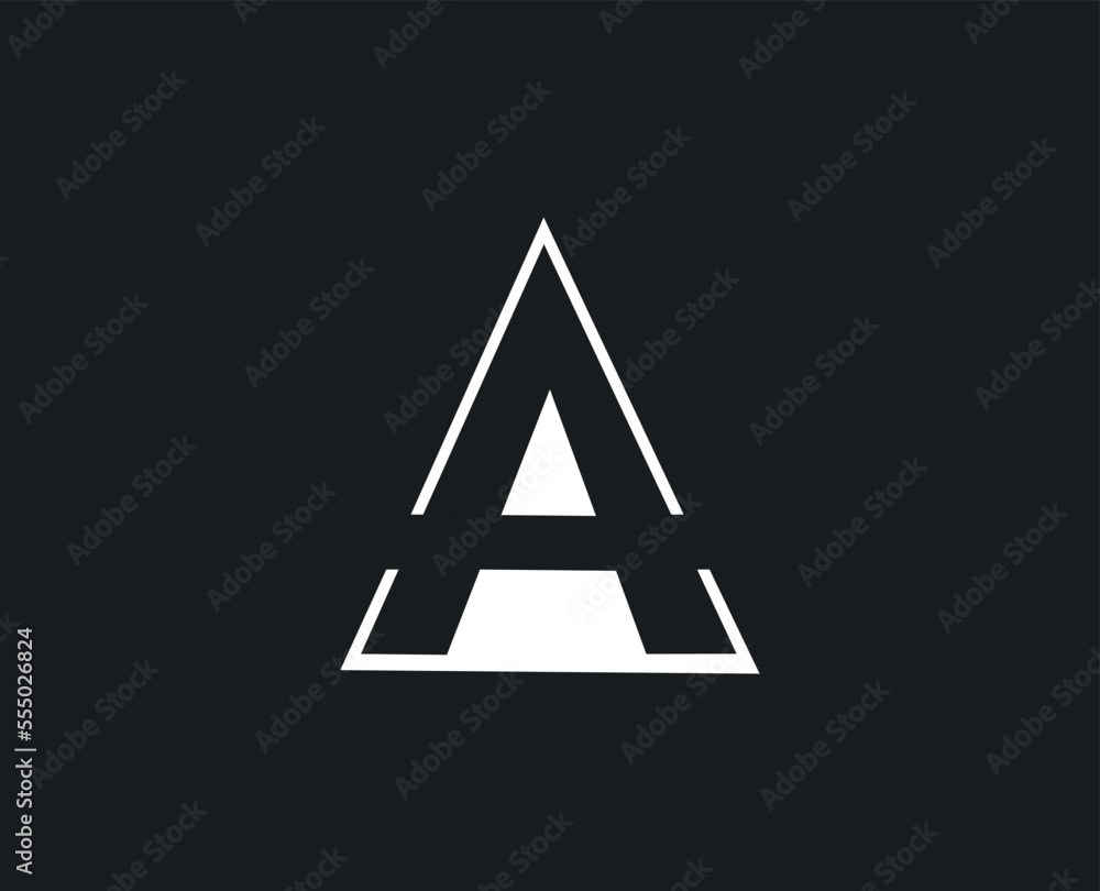 Letter A negative space logo design vector Letter A negative space logo design vector
