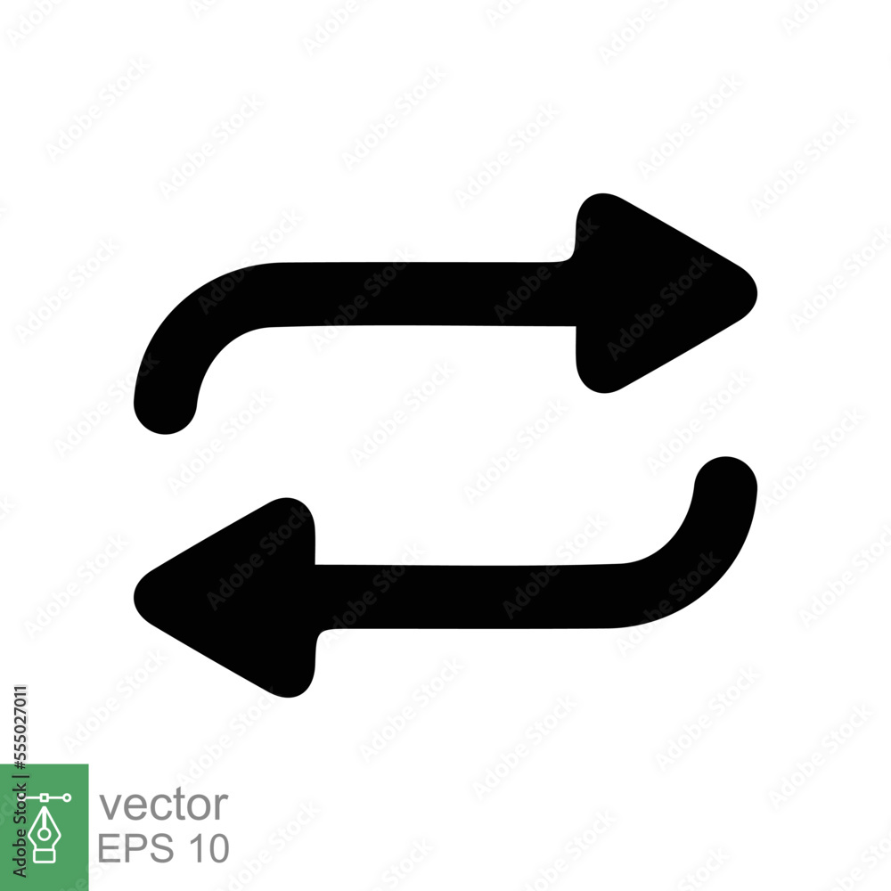Double reverse arrow, replace icon. Simple outline style. Transfer, switch, swap, flip, change, exchange linear sign on white background. Thin line vector illustration. EPS 10. Double reverse arrow, replace icon. Simple outline style. Transfer, switch, swap, flip, change, exchange linear sign on white background. Thin line vector illustration. EPS 10.