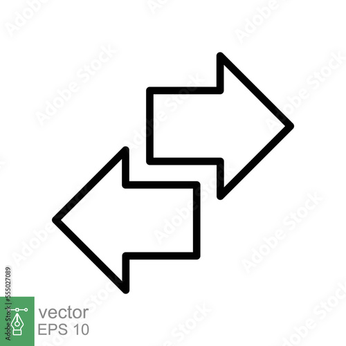 Free Download Double reverse arrow, replace icon. Simple outline style. Transfer, switch, swap, flip, change, exchange linear sign on white background. Thin line vector illustration. EPS 10. - GFXLoad