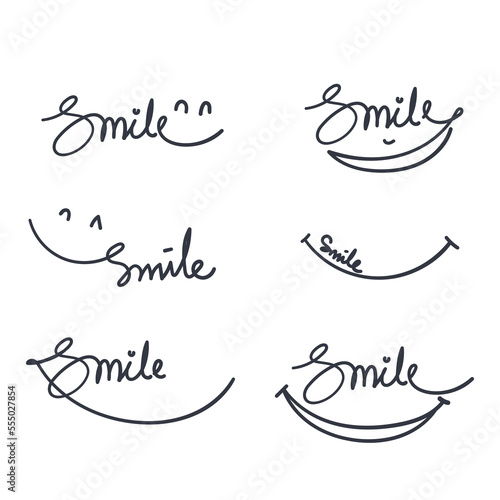 hand drawn doodle hand lettering smile illustration vector