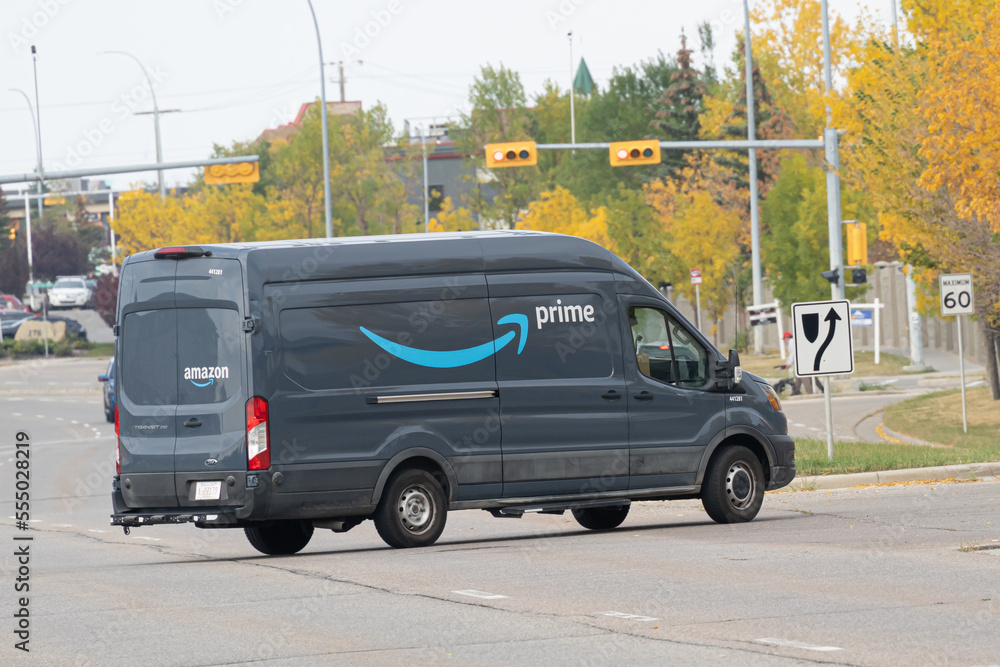 30 September 2022 Amazon prime delivery van out for deliveries Stock Photo Adobe Stock