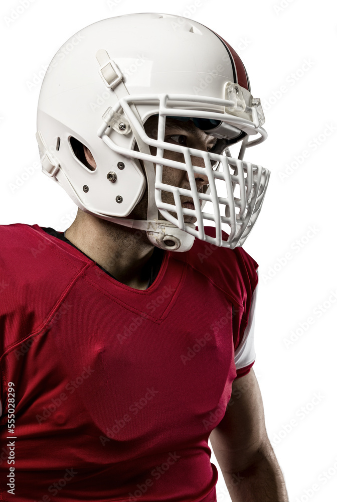 Football Player with a Red uniform on a transparent background. PNG file. Football Player with a Red uniform on a transparent background. PNG file.