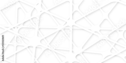 	
Abstract of white architectural structure pattern, Concept of future design .Creative and geometric shape with white luxury pattern and paper texture design in illustration with white line backgroun