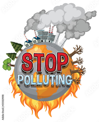 Stop pollution banner vector concept