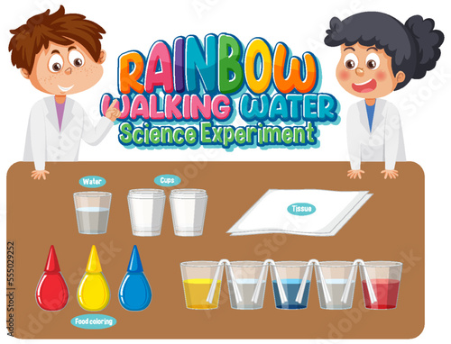Rainbow walking water science experiment