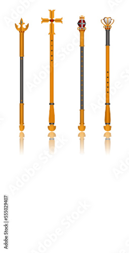 gold royal scepters wand for king and 

queen
