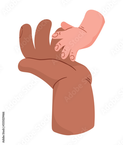 hand father with hand baby