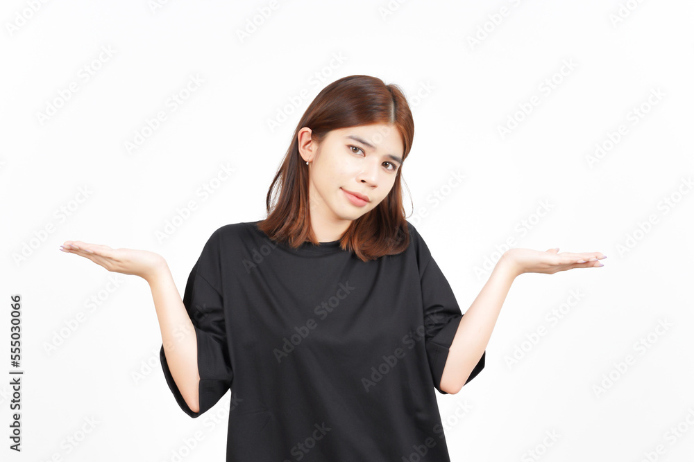 Doubt Confused, Don't know Gesture Of Beautiful Asian Woman Isolated On White Background Doubt Confused, Don't know Gesture Of Beautiful Asian Woman Isolated On White Background
