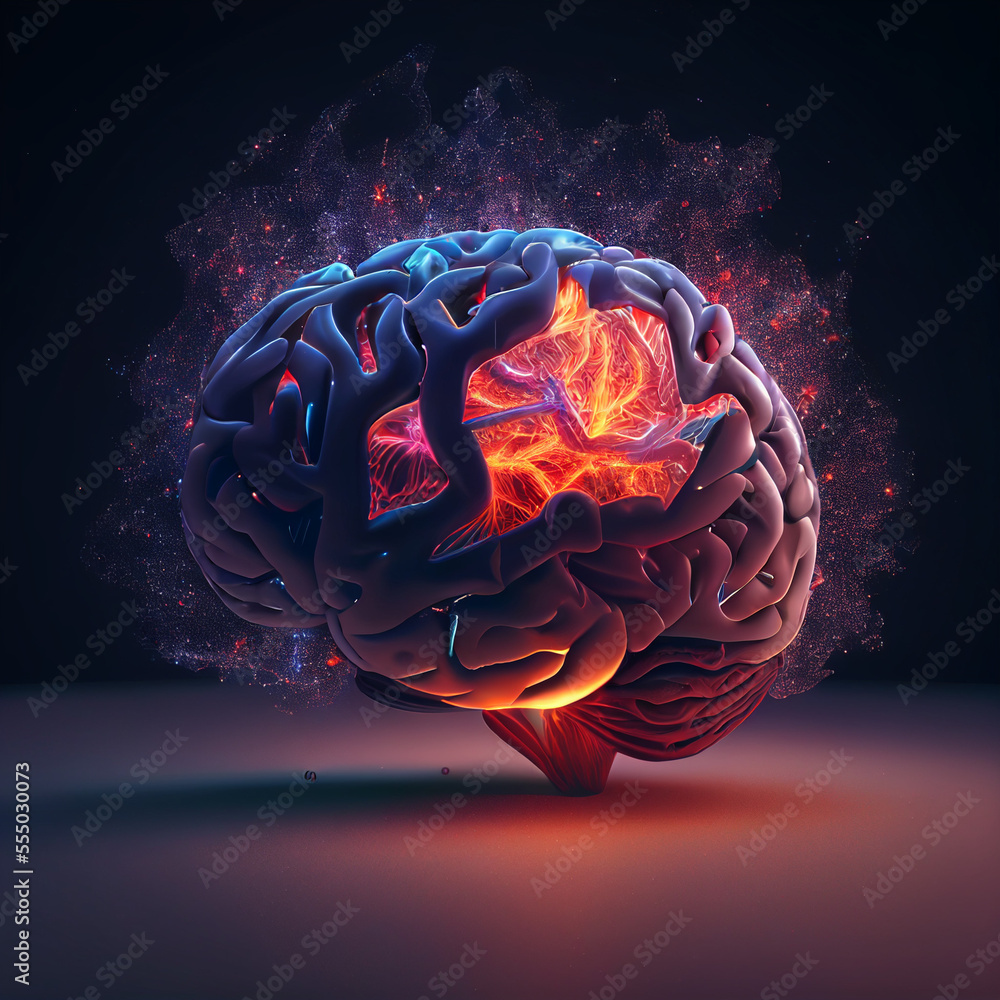 A human brain with galaxies inside created with generative AI ...