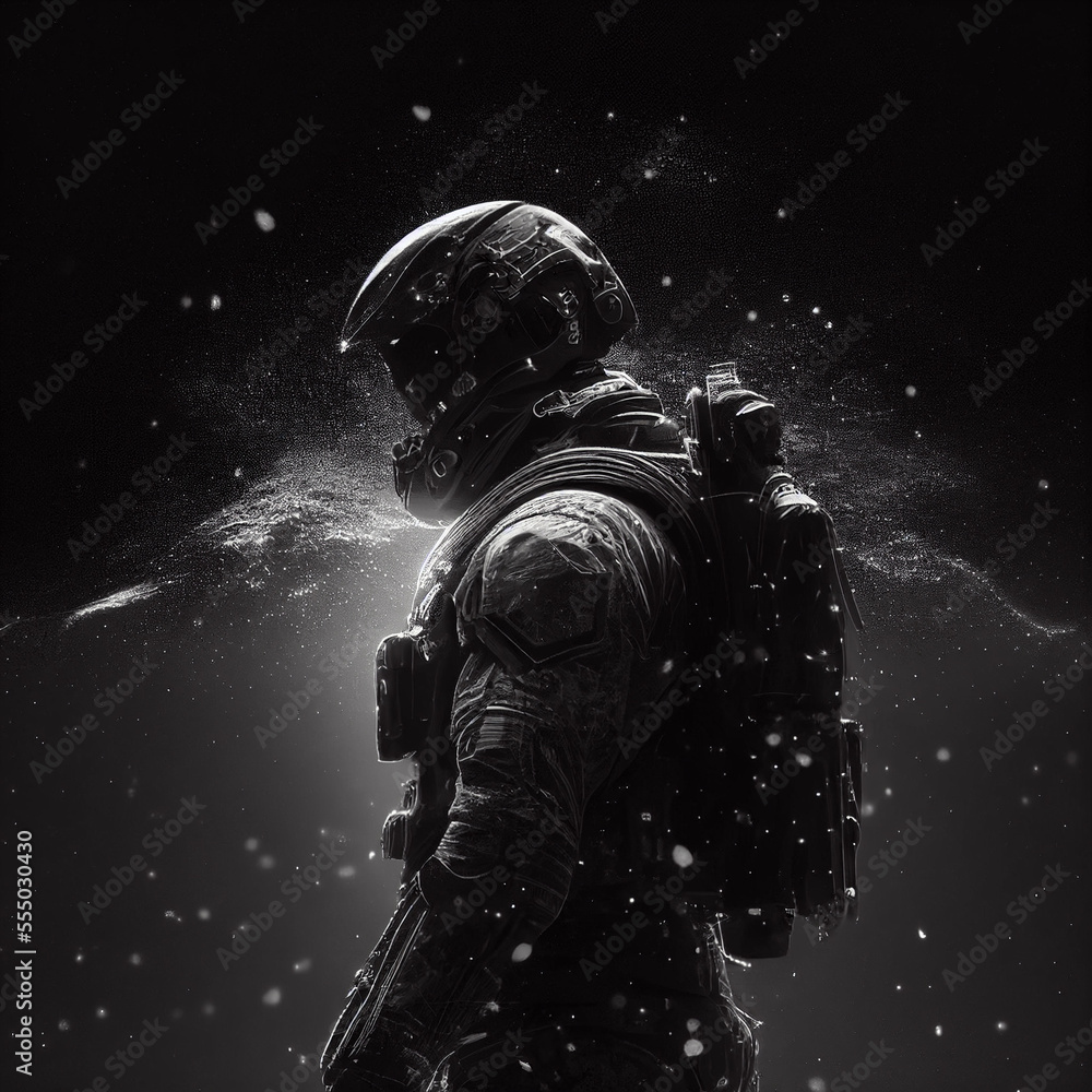 Fototapeta premium photo of a galaxy with an astronaut created with generative AI technology