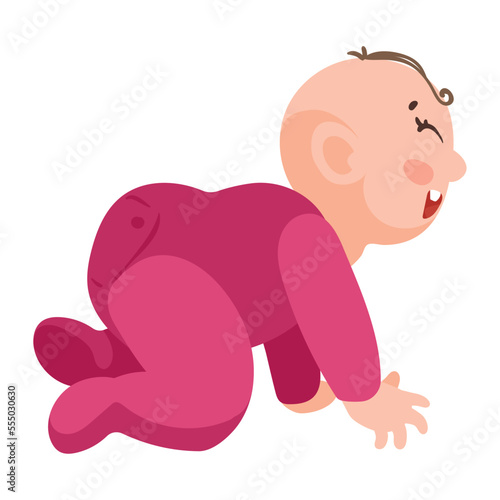little baby crawling