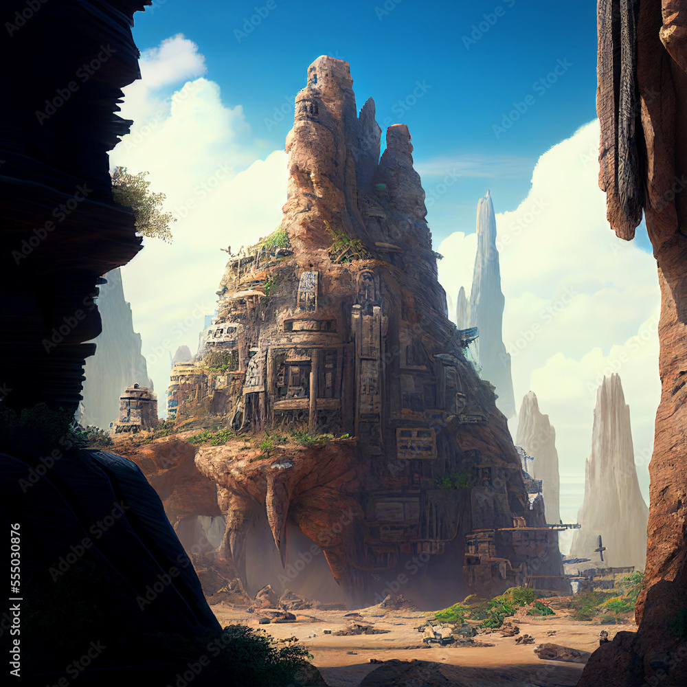 Photo & Art Print An ancient city built on a giant tufa cliff created ...
