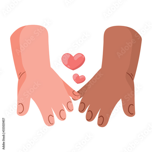 hearts with interracial hands