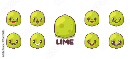 lime cartoon. fruits vector illustration