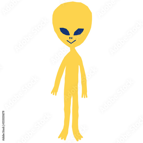 Alien vector illustration in flat color design
