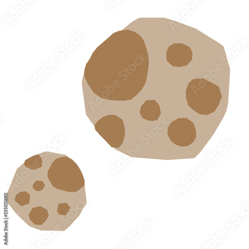 Asteroid vector illustration in flat color design