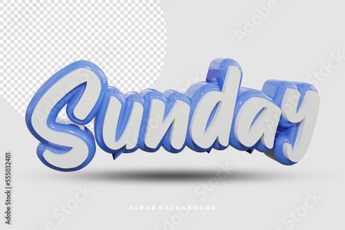 Sunday 3D Rendered Text