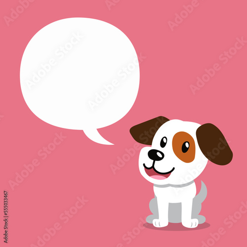 Cartoon character dog with speech bubble for design.
