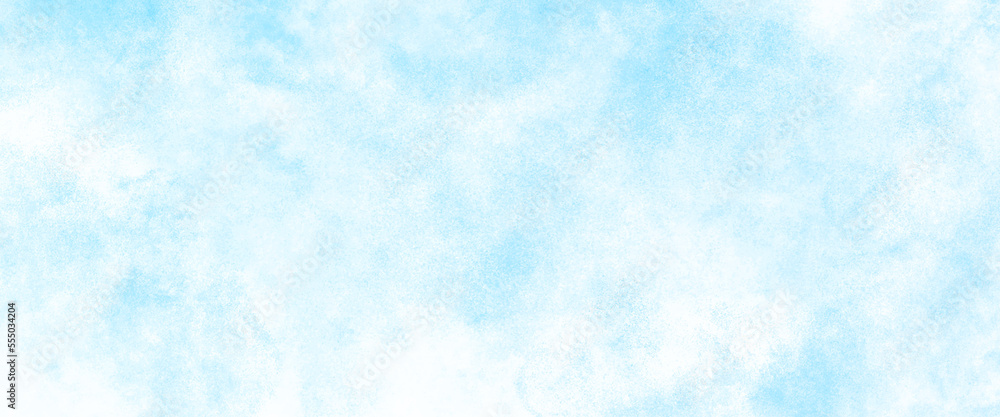 Creative smooth light sky blue watercolor background,  Blue acrylic and watercolor textures on white paper background. Paint leaks and ombre, illustration, wallpaper, card. blue background watercolor.