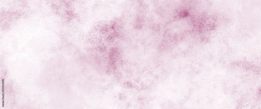 Soft pastel pink watercolor background painted on white paper texture, monochrome pink and white ink effect water color illustration. Abstract grunge pink shades watercolor background.