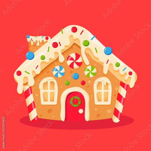 christmas gingerbread house with candy 