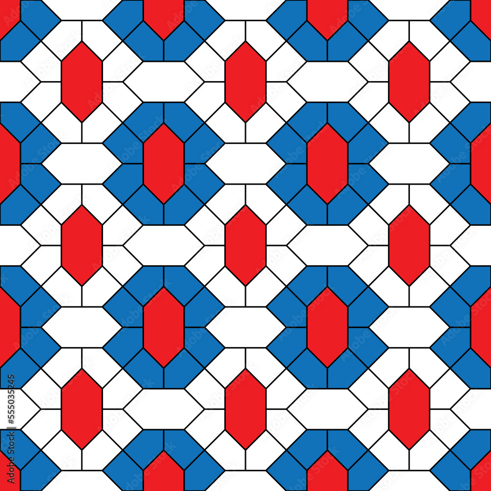 Red and blue diamond shape and black diagonal line pattern on white background. Linked diagonal line and hexagon shape. Red and blue lattice pattern on white background. Abstract maze backdrop. Red and blue diamond shape and black diagonal line pattern on white background. Linked diagonal line and hexagon shape. Red and blue lattice pattern on white background. Abstract maze backdrop.