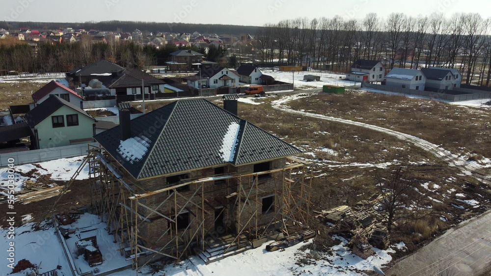 Fototapeta premium Building & Construction Site in progress to new house