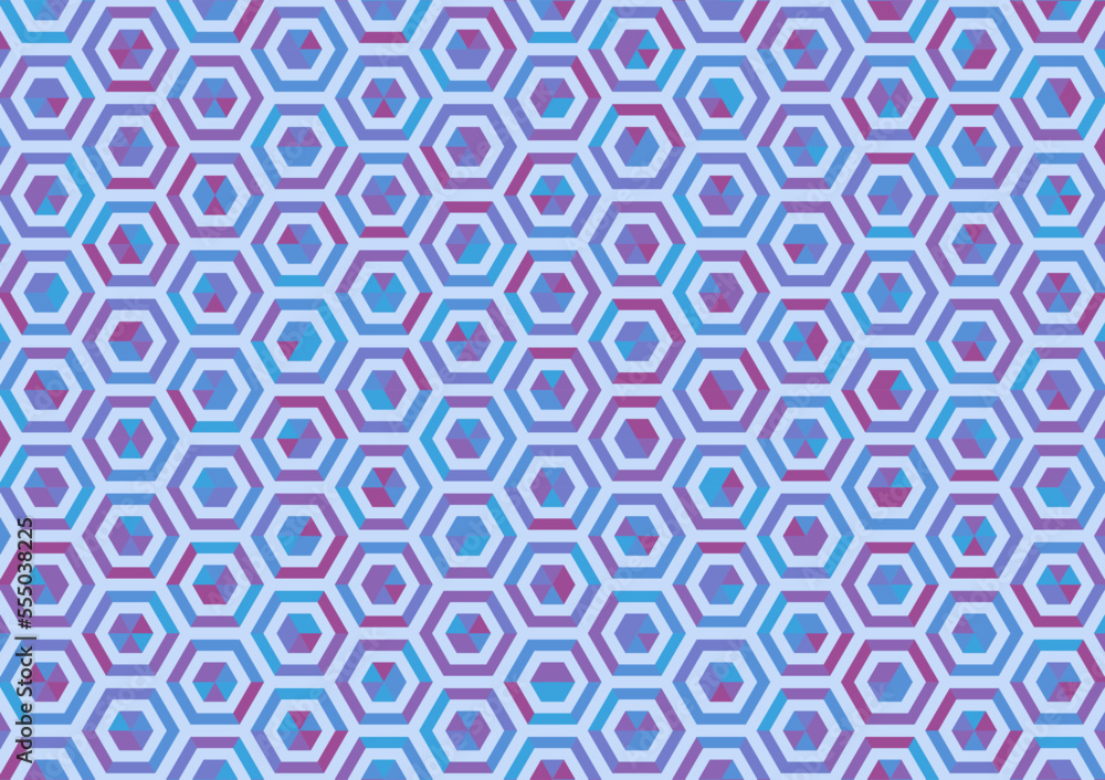 Modern mosaic random color hexagon pattern background