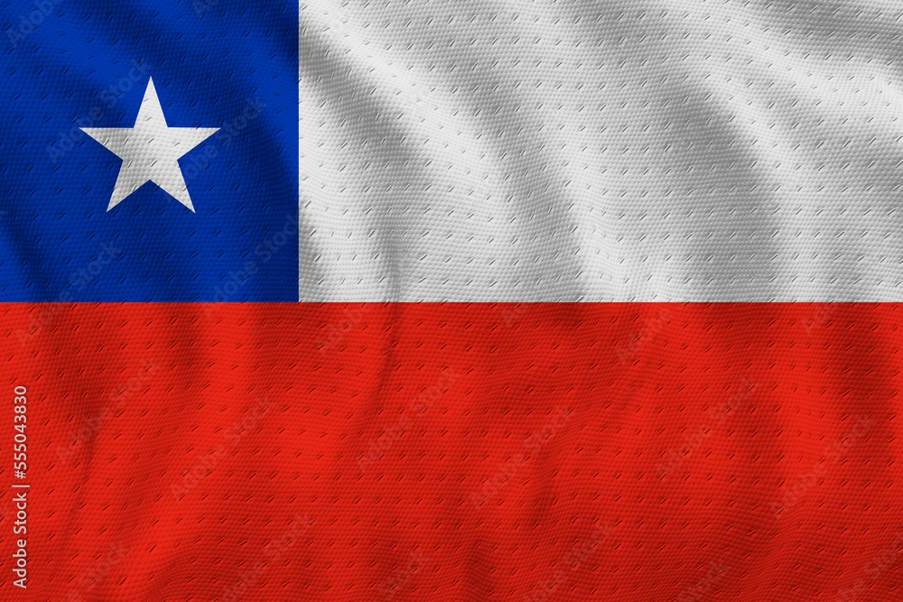 Fototapeta premium National flag of Chile.. Background with flag of Chile.