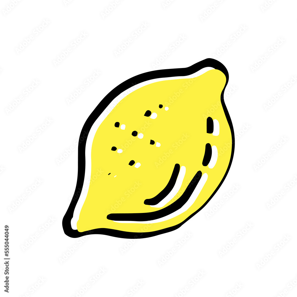 Yellow lemon doodle illustration in vector. Hand drawn. Yellow lemon doodle illustration in vector. Hand drawn.