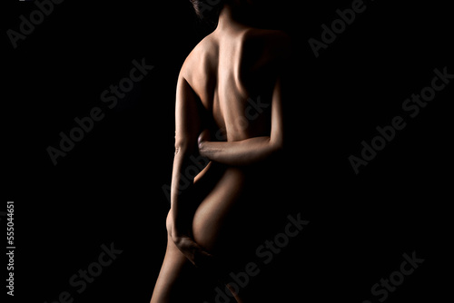 Naked silhouette of Woman. Beautiful body. girls Back © eugenepartyzan