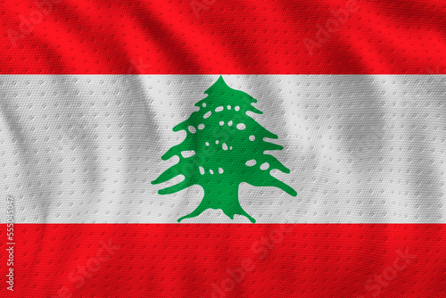 National flag of Lebanon. Background with flag of Lebanon