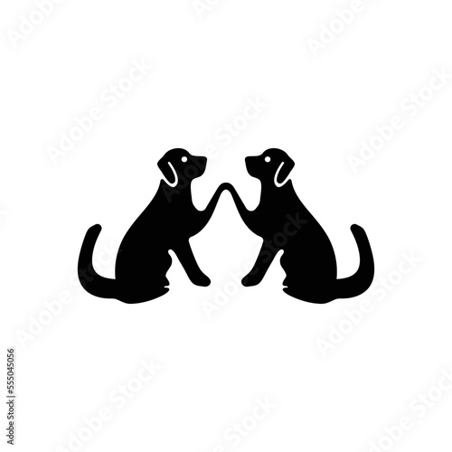 Dog animal vector logo design . icon logo . silhouette logo 