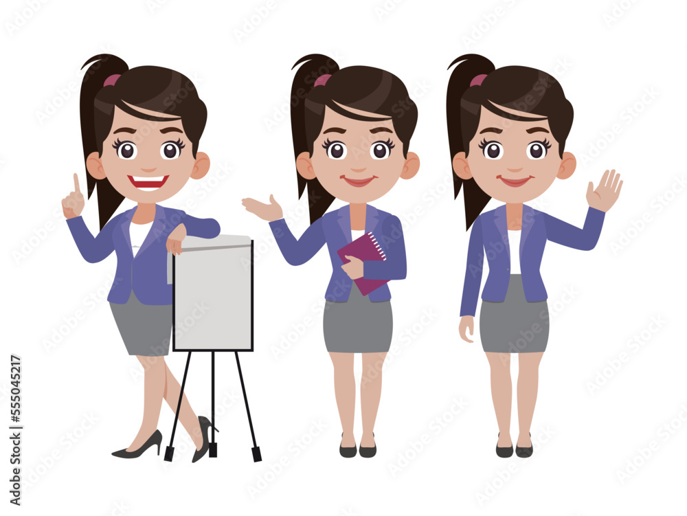 Business person in different positions set Business person in different positions set