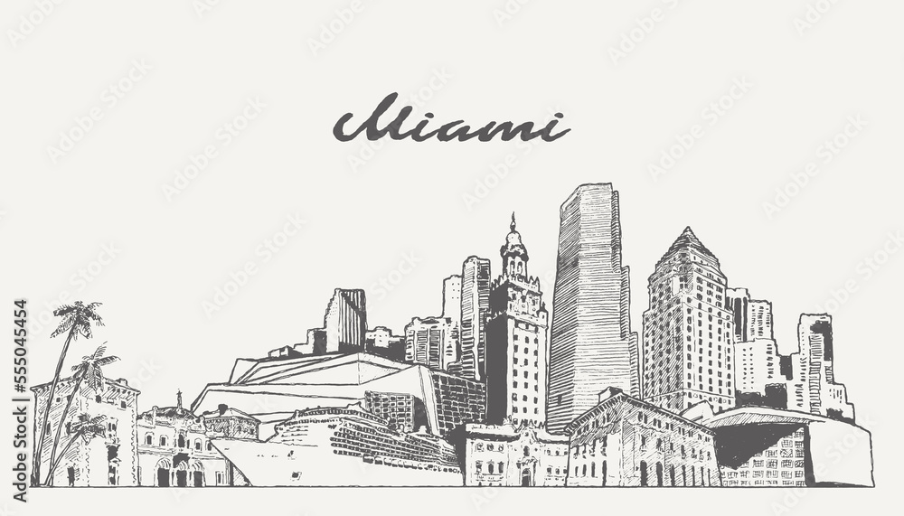 Fototapeta premium Miami Beach skyline, Florida, USA