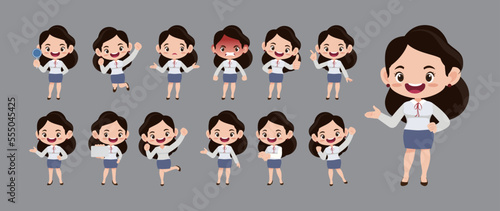 Set of people with different poses