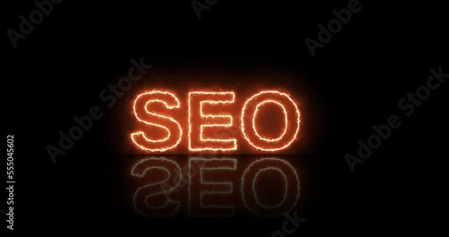 Seo file glowing text animation 