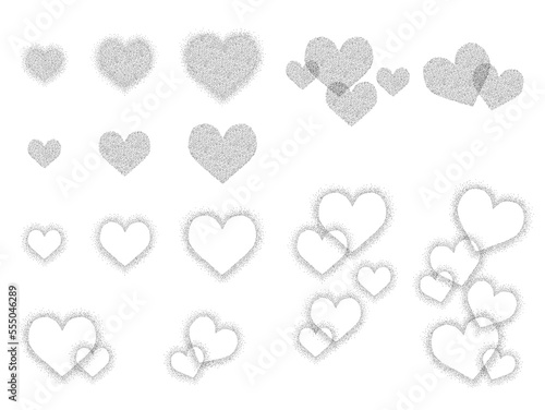 ハートのほわほわエフェクトセット_黒