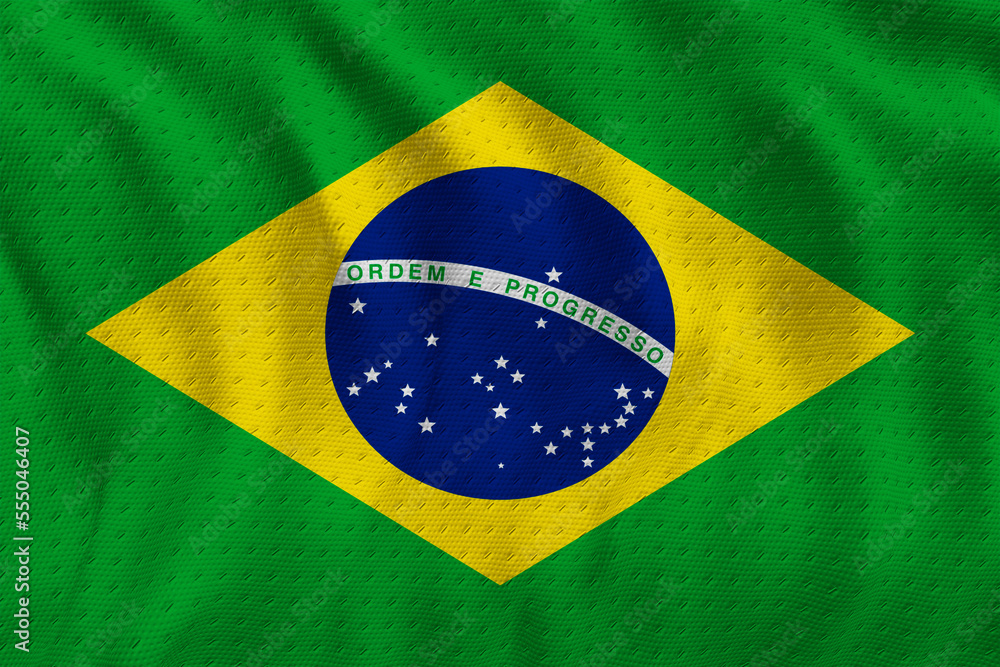 Fototapeta premium National flag of Brazil. Background with flag of Brazil