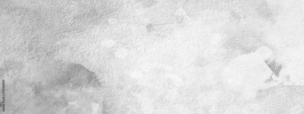 Naklejka premium Silver, gray watercolor textured on white paper background. silver watercolor painting textured design on white background. Paint leaks and Ombre effects. Gray watercolor texture.