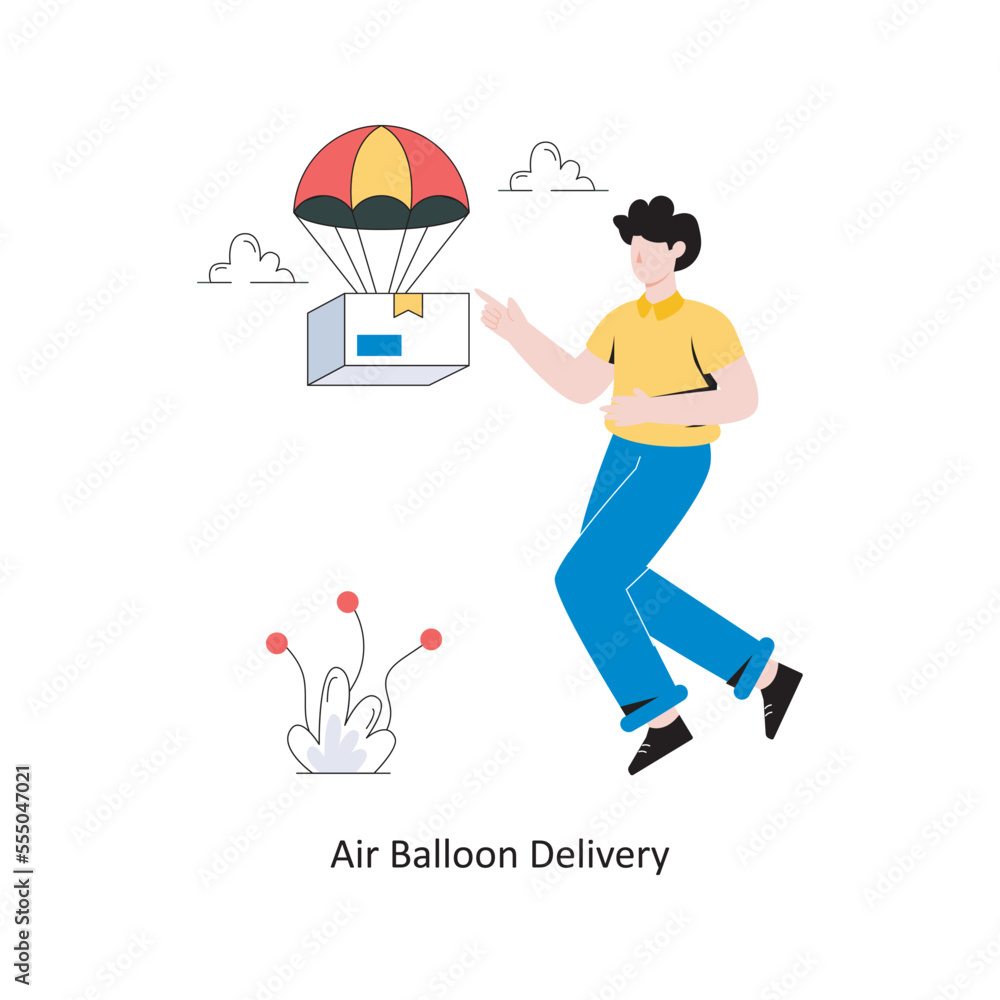 Air Balloon Delivery Flat Style Design Vector illustration. Stock illustration Air Balloon Delivery Flat Style Design Vector illustration. Stock illustration