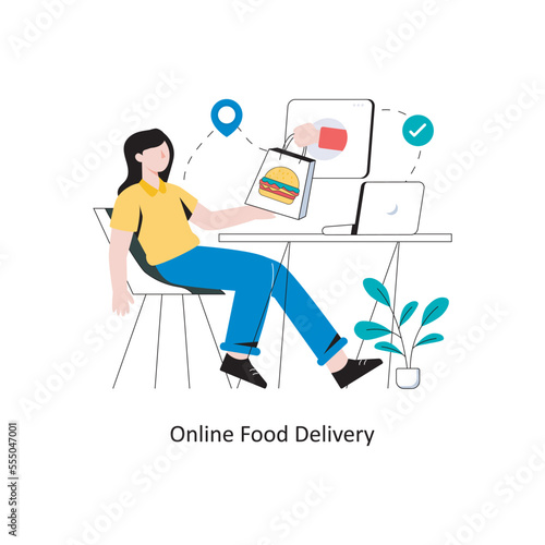 Online Food Delivery Flat Style Design Vector illustration. Stock illustration